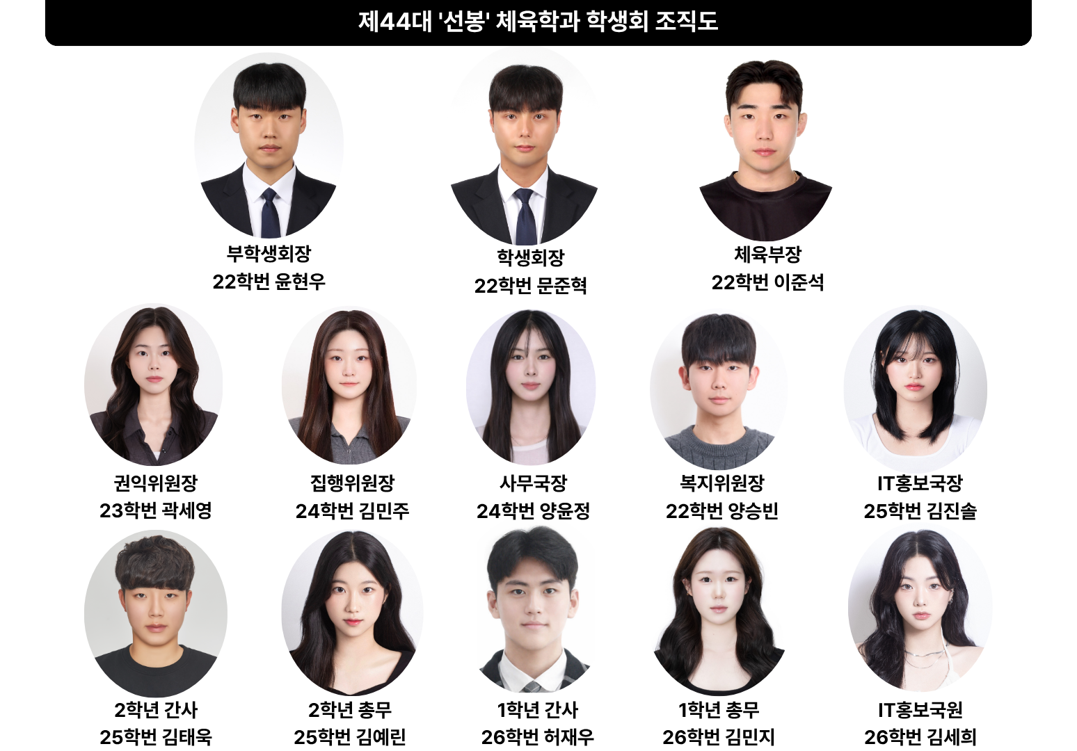 제44대 선봉 체육학과 학생회 조직도